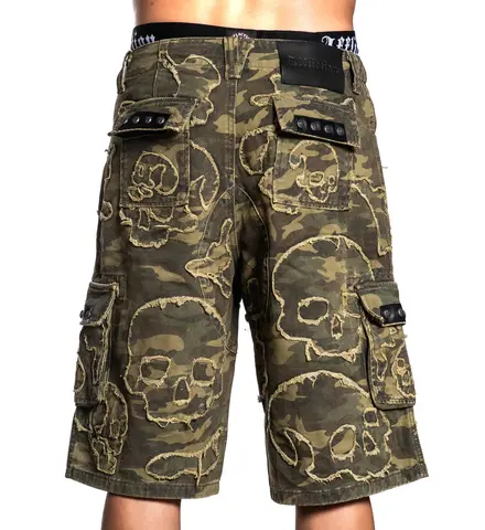 Affliction | Шорты мужские Wide Leg Skull Camo Short сзади