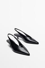 Massimo Dutti Туфли на каблуке с открытой пяткой, черный