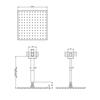Gessi Rettangolo 15199#299 Верхний душ для потолочного крепления 300x300мм, высота от 115 до 1865мм, цвет: черный