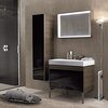 Geberit Citterio 500.559.JJ.1 Тумба для раковины 88.4x55.4x50.4см, черный / глянцевое стекло, темный дуб / меламин, структура дерева