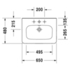 Duravit DuraStyle 2320650041 Раковина для мебели, без перелива, с 1 отв. под смес., 650x480мм, цвет: Белый