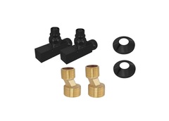 Aquatek AQ 2020BL Комплект 2шт.: вентиль квадрат г/ш 3/4х1/2, эксцентрик 3/4х1/2, отражатель 3/4, цвет черный муар фото