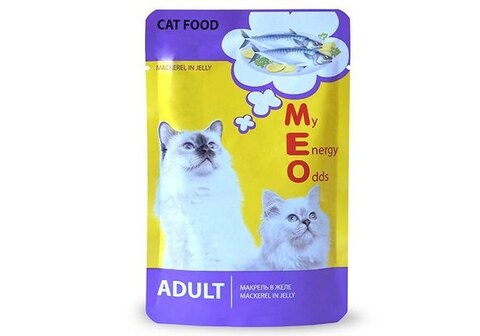 Ме-О Adult пауч для кошек №8 (макрель в желе) 80г