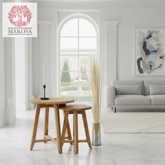 Журнальный столик, 49х49х51, Nord Oak, прикроватный, из массива дуба, круглый, комплект 2 шт, MAKOSA