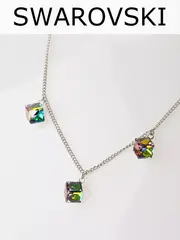 Колье Миражи с зелеными кристаллами-хамелеонами Swarovski