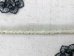 Кант органза с бисером, ш. 1,5 см, бисер ш. 0,5 см, айвори