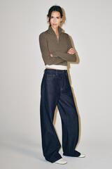 ZARA ДЖИНСЫ ZW COLLECTION ПРЯМОГО КРОЯ СО СРЕДНЕЙ ПОСАДКОЙ, СИНИЙ