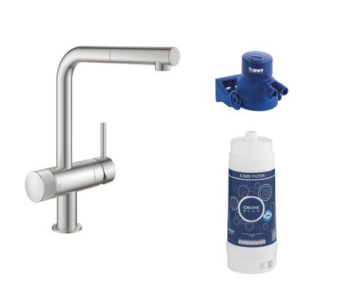 GROHE 119707 Смеситель для мойки с фильтром с выдвижным изливом