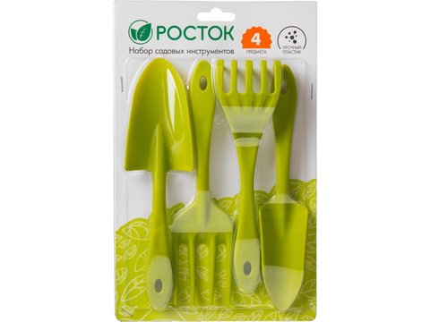 РОСТОК 4 предмета: вилка, грабельки, 2 совка, садовый набор (421429-H4)