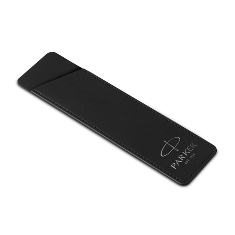 Чехол Parker из натуральной кожи, цвет матово-черный с серебряным тиснением