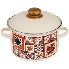 Кастрюля сталь, эмал, 4 л, крышка сталь, Appetite, Vostok, 1RD201M