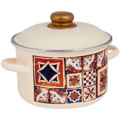 Кастрюля сталь, эмал, 4 л, крышка сталь, Appetite, Vostok, 1RD201M