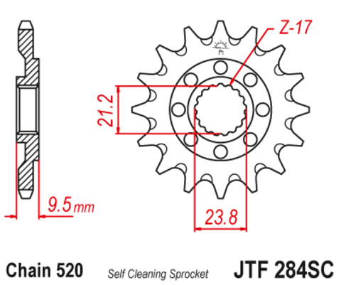 Звезда ведущая CR250 CRF250 CRF450 TRX450 JTF284.13SC 13зуб