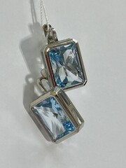 Багет М топаз (серьги из серебра)