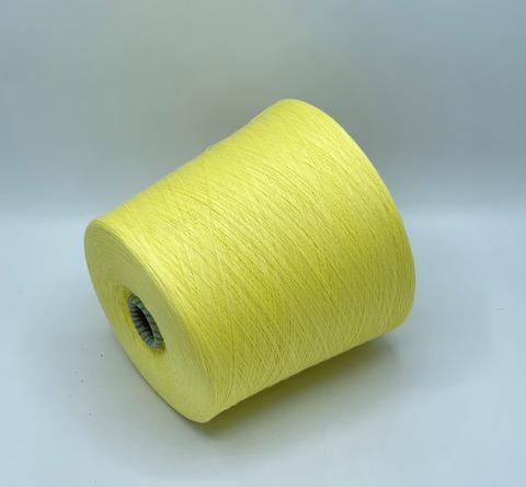 Бобинная пряжа,Cotton combed, 2540м. 100%Хлопок, Светло-желтый(525), 39209