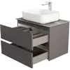 BelBagno KRAFT-600-2C-SO-GSO База под раковину подвесная с фрезерованными ручками по всей длине фасада с двумя выкатн. ящ., Темно-Серый Мат.,600x455x500
