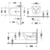 Duravit D-Neo 2295150000 Биде подвесное 370x540 мм, с переливом, без отв под смеситель, цвет: белый