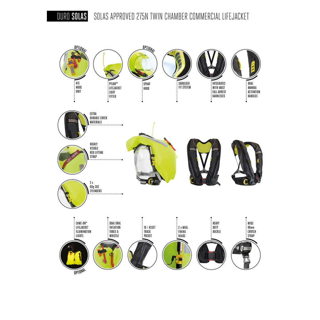 Duro Solas 275N inflatable lifejacket