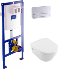 Villeroy&Boch Omnia Architectura 5684HR01+92246100+92249061 Комплект Унитаз подвесной 5684HR01 alpin, безободковый + Кнопка Viconnect 9224 9061 хром + Инсталляция 9224 6100 фото