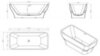 BelBagno BB73-1700-750 Отдельностоящая акриловая ванна в комплекте со сливом-переливом, цвет: белый