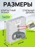 Антенна Kroks KAA15-1700/2700 уличная широкополосная 3G/4G MIMO антенна для усиления интернет сигнала (F разъемы, усиление 2*15 дБ),белая.