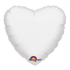 Шар А 19''/48 см, Сердце, Пастель, Белый (White), 1 шт