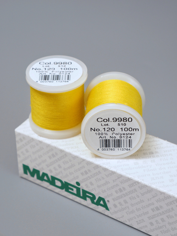 Нитки швейные Madeira aerofil №120 Col. 9980 желтый (100 м)