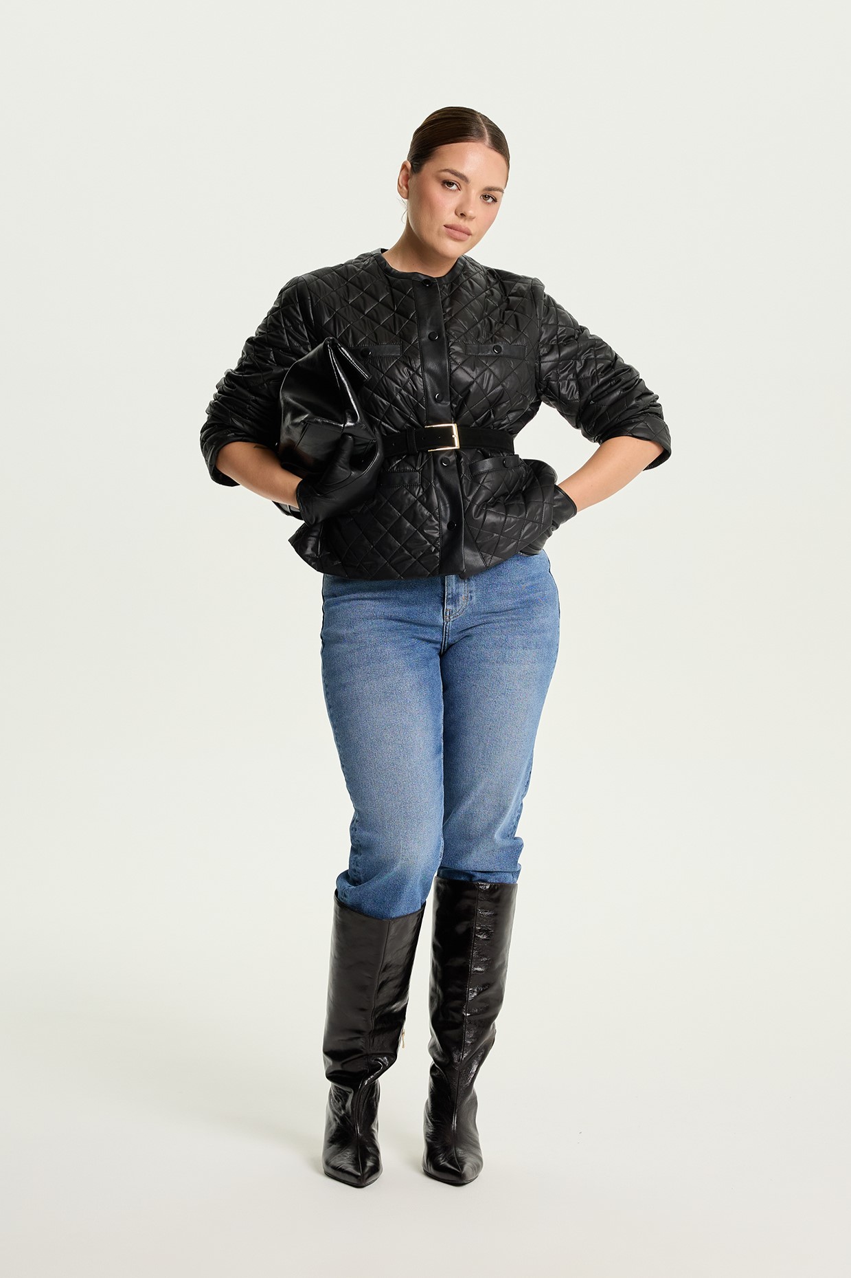 Джинсы Mom fit, синий