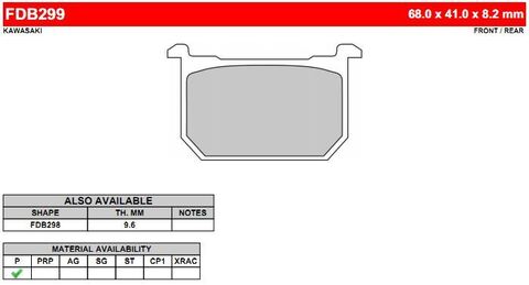 FDB299P Тормозные колодки дисковые MOTO, блистер 2 шт