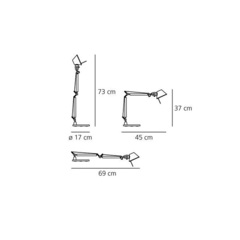 Настольная лампа Tolomeo Micro Table A011800 серебристый