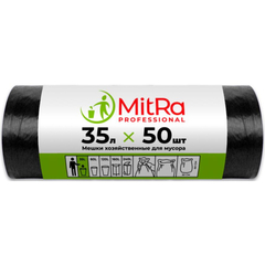 Мешки для мусора Mitra Professional 35 л черные (ПНД 7 мкм, 50 штук)