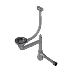 Omoikiri WK-1-GM 4956483 Арматура для одночашевых моек с прямоугольным переливом, вороненая сталь фото