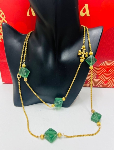 Колье TORY BURCH длинное с вставками из люцита