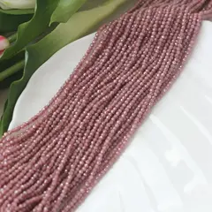 Цирконий кубический (фианит) граненый, цвет пыльная роза, 3 мм нить, К233