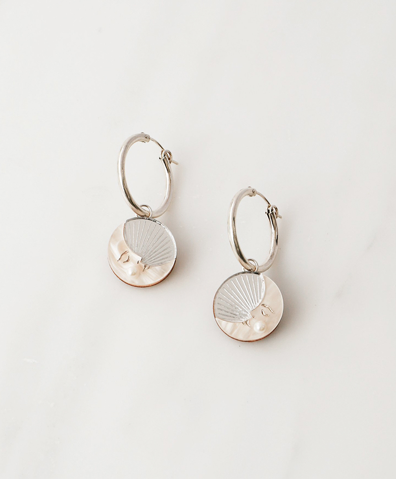 Серьги Moon II Hoops Silver