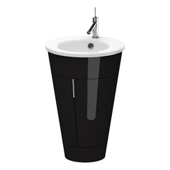 Duravit Starck 1 S1952004040 Тумба напольная 600x560xh825 мм, для раковины, с 2мя дверцами, 1 полка, цвет: чёрный глянцевый фото