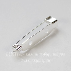 Основа для броши 30х6 мм (цвет - серебро), 95-100 штук