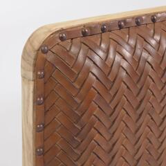 Изголовье кровати Natesa из массива тика и кожи 163 x 60 см