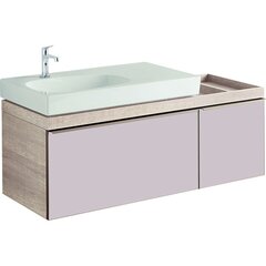 Geberit Citterio 500.562.JI.1 Тумба для раковины 118.4x55.4x50.4см, бежевый / глянцевое стекло, светлый дуб / меламин, структура дерева фото