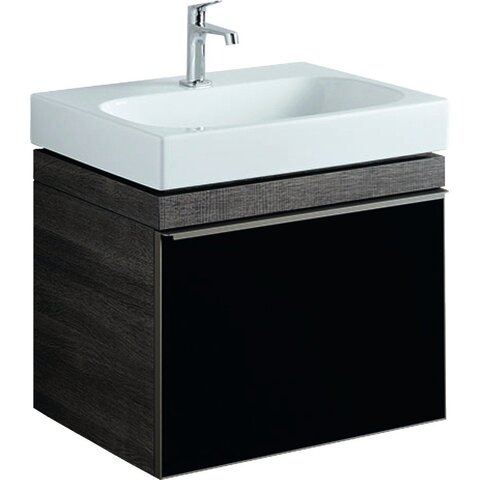 Geberit Citterio 500.556.JJ.1 Тумба для раковины 58.4x55.4x50.4см, черный / глянцевое стекло, темный дуб / меламин, структура дерева