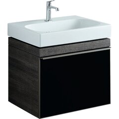 Geberit Citterio 500.556.JJ.1 Тумба для раковины 58.4x55.4x50.4см, черный / глянцевое стекло, темный дуб / меламин, структура дерева фото