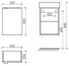 Sancos Mini MN35WR Тумба подвесная, 35.5x20.5x50, цвет: белый