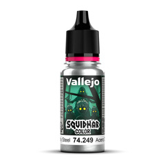 Vallejo Squidmar Color Godly Steel — акриловая краска металлик, 18 мл (74.249)