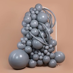 Шар S 12''/30 см, Пастель, Холодный графит (082), 12 шт.