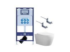 Aquatek Set Aquatek АУРА INS25 Set Aquatek АУРА INS25 (рама Aquatek INS-0000025+KKI-0000002 крепежа+ унитаз АУРА AQ1805T-00, тонкое сиденье с механизмом плавного закрывания) фото