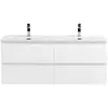 BelBagno KRAFT-1200-4C-SO-BO База под раковину подвесная с фрезерованными ручками по всей длине фасада с чет-мя выкатн. ящ., Bianco Opaco, 1200x455x500