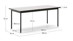Уличный стол Maurina из зеленой оцинкованной стали с плиткой цвета экрю 182 x 91 см