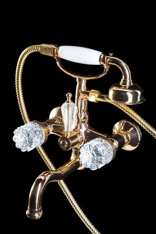 Boheme Crystal 293-CRST Смеситель для ванны (душевой комплект), цвет: золото