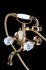 Boheme Crystal 293-CRST Смеситель для ванны (душевой комплект), цвет: золото фото