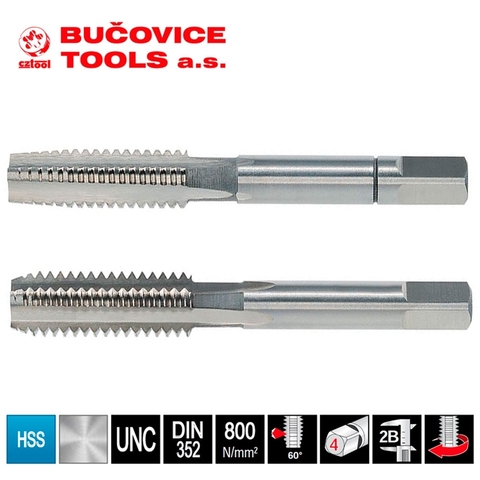 Метчик №12 -24-UNC (Комплект 2шт) DIN352 HSS 2B 60° 50мм a=4,9 Bucovice(CzTool) 145012-2